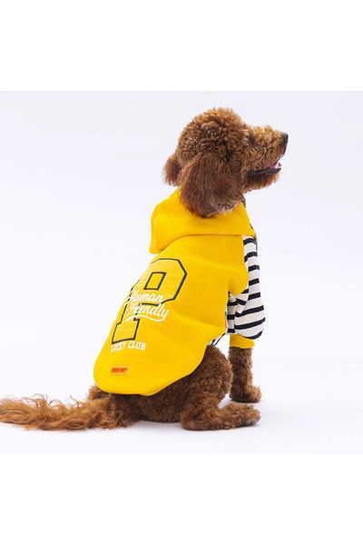 Pawstar Yellow Lucky Club Dog Hoodie Dog Sweat Dog Outfit Cat Outfit