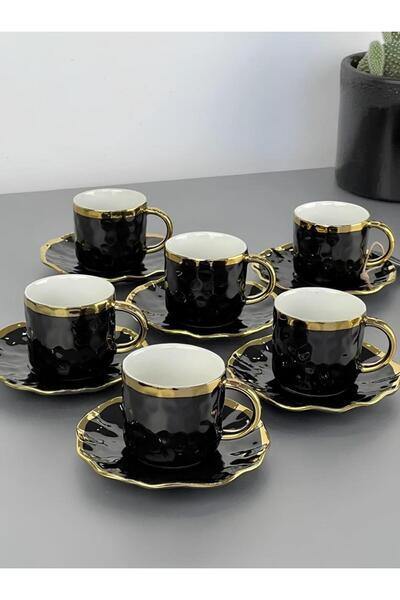AROW Black Porcelain Coffee Set - Tr-2944
