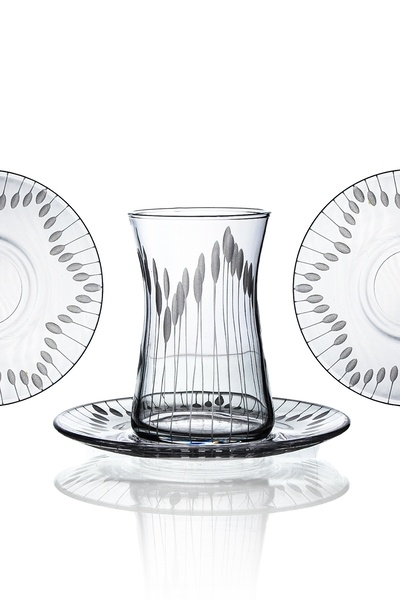 DECOCIA Karabağ 12 Piece Tea Set for 6 People 165cc Vega Patterned