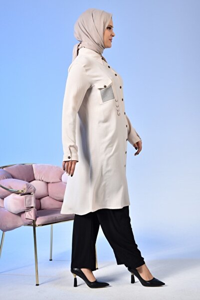 Ferace Women's Aerobin Hijab Tunic Stone Printed Stone