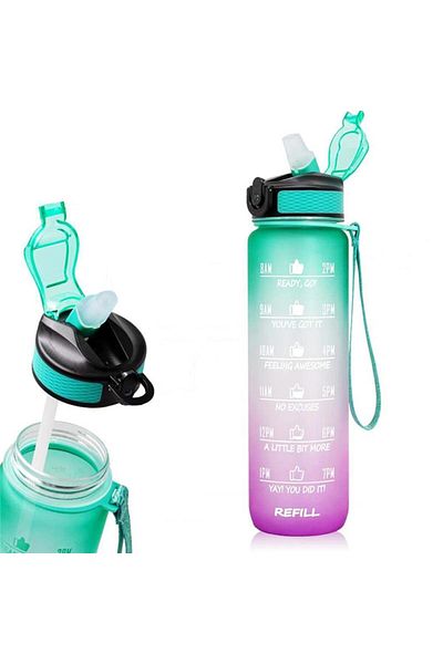 Kapris H2o Tritan Water Bottle Green 1 Liter 75569