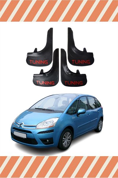 FİXFLEX Citroen C4 04-11 Tuning Written 4-Piece Dust Cover Fender Mudflap