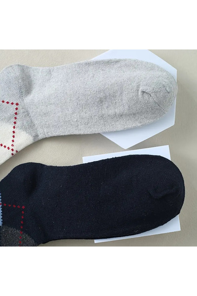 Gürhan Çorap Унисекс комплект от 5 памучни чорапи до глезена с карирани шарки - Four Seasons