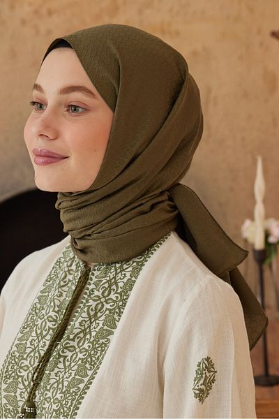Modakaşmir Σάλι με μοτίβο δαχτυλιδιών της σειράς Soft Jacquard
