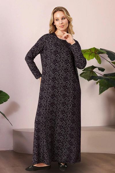 Ferace Jacquard Hijab - Women's Plus Size Mother Dress