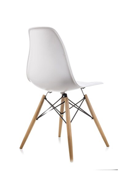 Dorcia Home Mona Beyaz Eames Sandalye - 4 Adet - Cafe Balkon Mutfak Sandalyesi
