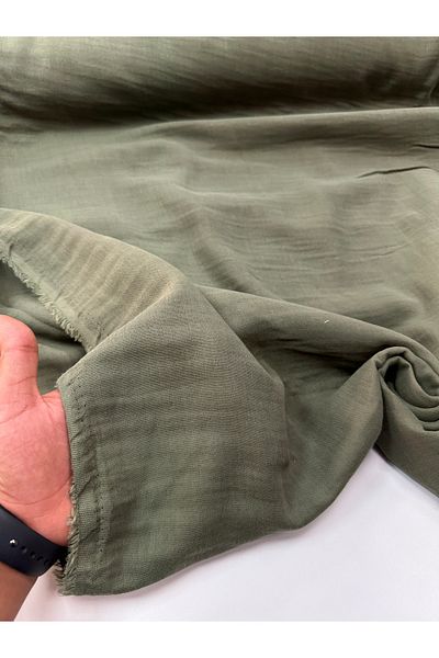 Şanlı Kumaş 100% Cotton Green Muslin Fabric Double Layer Width:150Cm