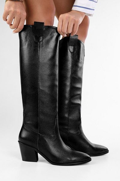 Shoeberry Rebel Schwarze Cowboystiefel für Damen
