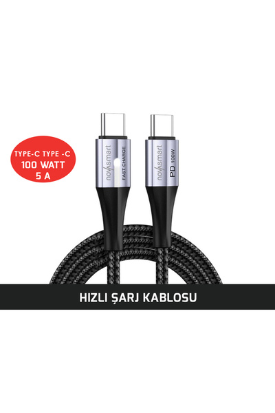 Novasmart Type-c / Type-c Hızlı Şarj Kablosu (100 watt - 5A)