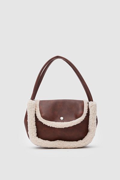 Shule Bags Τσάντα χειρός και χιαστί Sam Furry καφέ