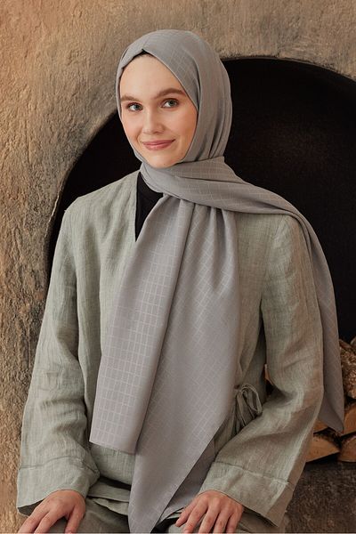 Modakaşmir شال بنمط صندوقي من سلسلة جاكار ناعمة