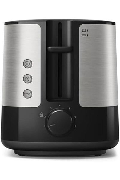 Philips New Viva Metal Toaster Hd2637/91, Wider 2 Slot Toaster (33CM), 1000w