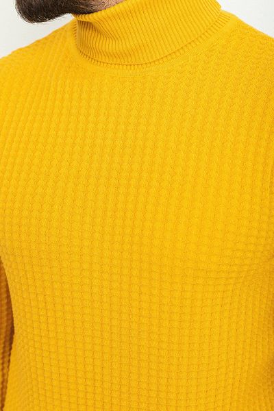 Mcr Textured Slim Fit Full Turtleneck Men's Sweater Yellow - 11338.20K