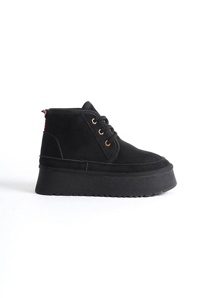 İREM Women's Black Furry Winter Boots Tr001K02A