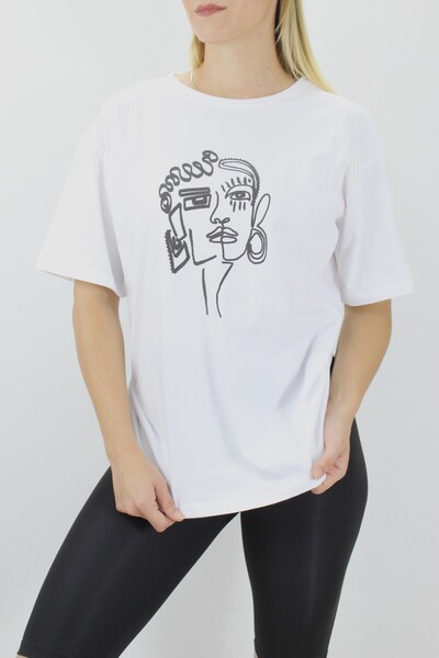 Store Face Printed T-Shirt White - 144.075