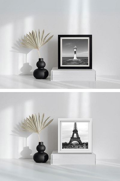Craftstore White Pola Frames - Adhesive, Removable, 14X14Cm with Photo, 3 Pcs