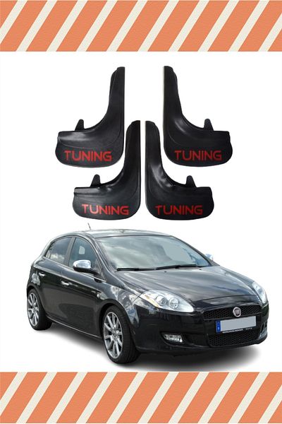 FİXFLEX Fiat Bravo Tunıng Written 4-Piece Dust Cover Mudguard Mudflap