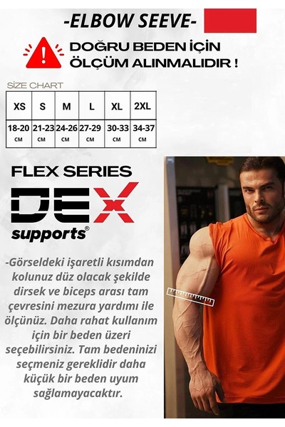Dex Supports Fitness Bileklik Wrist Wraps+Fitness Dirseklik Elbow Sleeve+8 Loop Lifting Straps 3'lü Paket