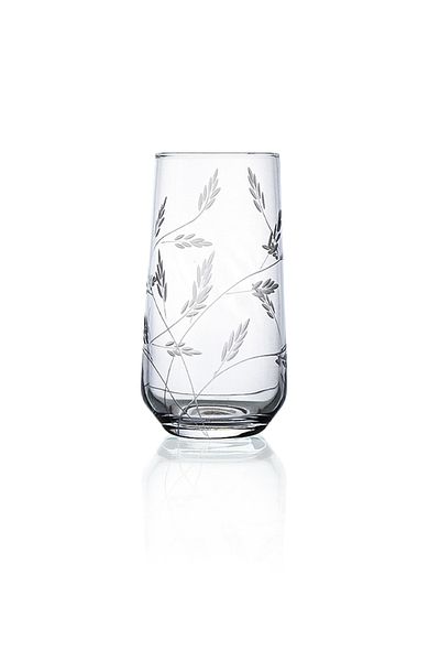 DECOCIA Kazaan 6 Pieces Large Size Water and Soft Drink Glasses 470cc with Shoot Pattern