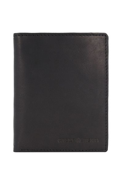 Greenburry Pure Black Wallet RFID protection Leather 10.5 cm
