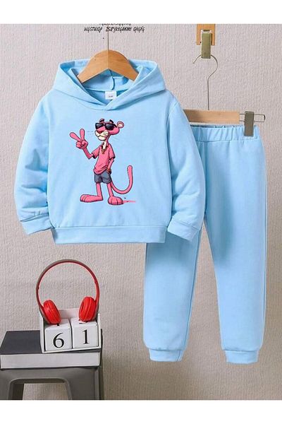 BENROMA Set de trening pentru copii unisex - imprimat cu pantera, mulat supradimensionat