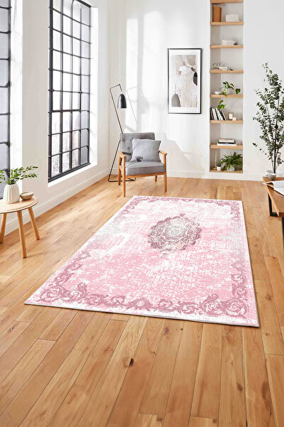 Napoli Home Baskılı Klasik Dekoratif Model Yıkanabilir Kaymaz Taban Yolluk Mu...