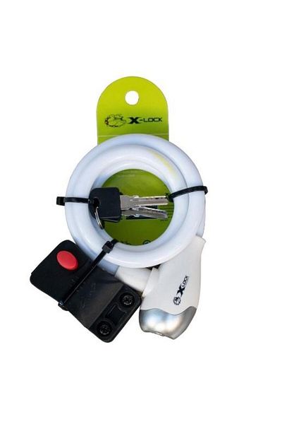 SARİSSA BİSİKLET Xbyc TY 561 Κλειδαριά με ατσάλινο σχοινί με κλειδί 8x1300 mm Κλειδαριά ποδηλάτου Λευκό