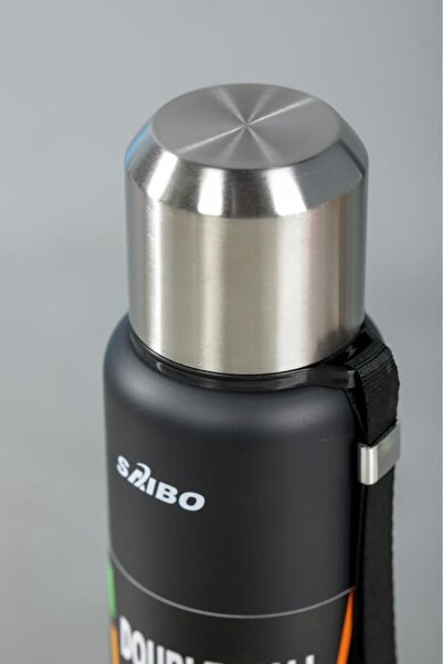 Kapris Saibo 1 Liter Double Layer Steel Thermos Black