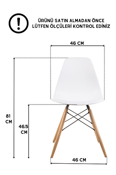 Dorcia Home Mona Beyaz Eames Sandalye - 4 Adet - Cafe Balkon Mutfak Sandalyesi