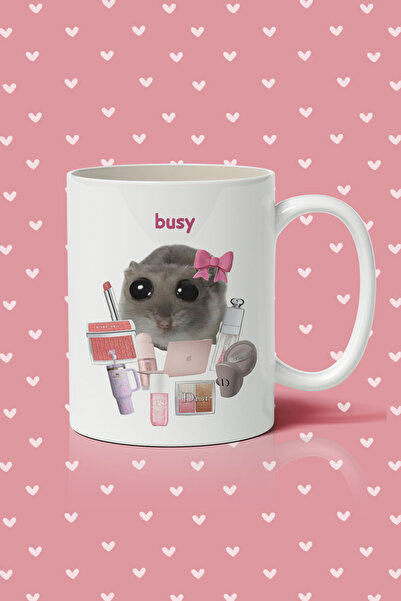 designedfy Busy Baskılı Kupa Bardak