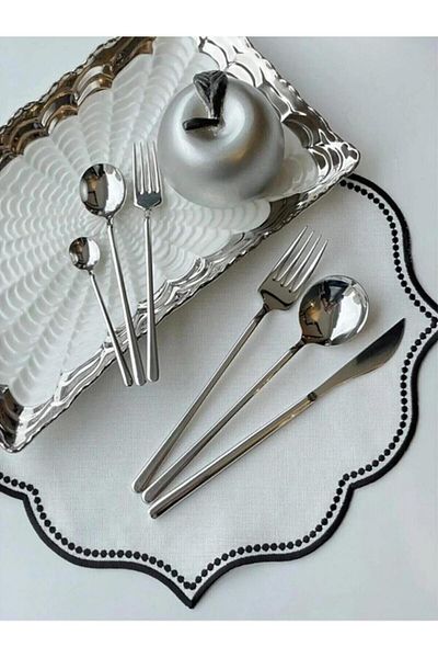 AROW Milano 36 Piece Fork Spoon Knife Set for 6 Persons Silver Tr-3701