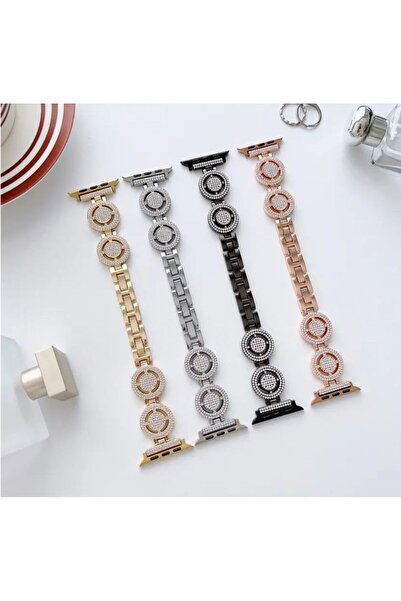 DXL Apple Watch Uyumlu Taşlı Metal Kordon 38/40/41 mm Ile Uyumlu Akıllı Saat Kordon