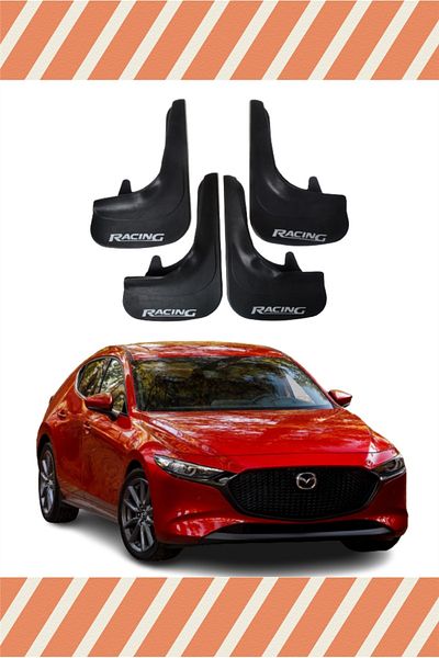 WOLDX Mazda 3 Racing Written 4-Piece Dust Cover Fender Mud Flap