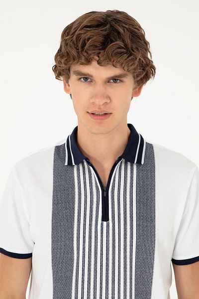 U.S. Polo Assn. Ανδρικό λευκό μπλουζάκι Oversize Fit Crew Neck 50281926 -vr013