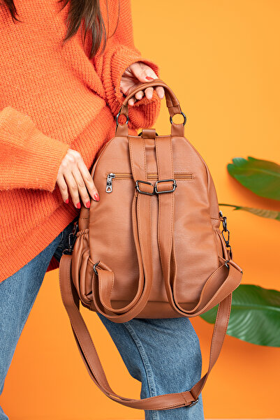 MEGA ΤΣΑΝΤΑ Πλενόμενη Δερμάτινη Γυναικεία Τσάντα Πλάτης Crossbody 512