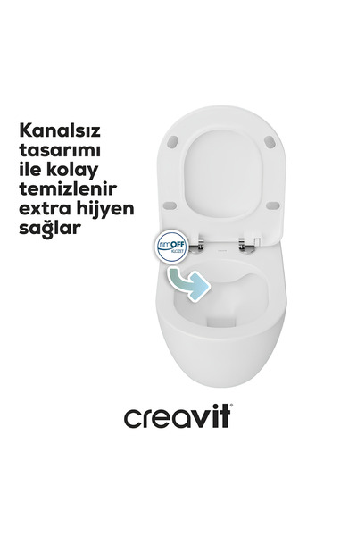 Creavit FE322 Free İnci Mat Beyaz Rim-Off Asma Klozet, Creavit Duroplast Mat ...