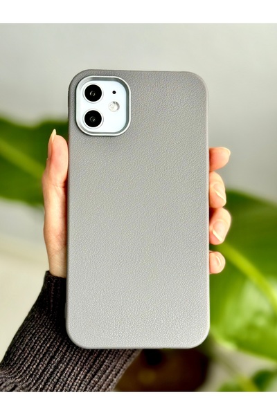 Go Aksesuar Iphone 11 Uyumlu Estetik Dokulu Deri Görünümlü Esnek Silikon Kılıf