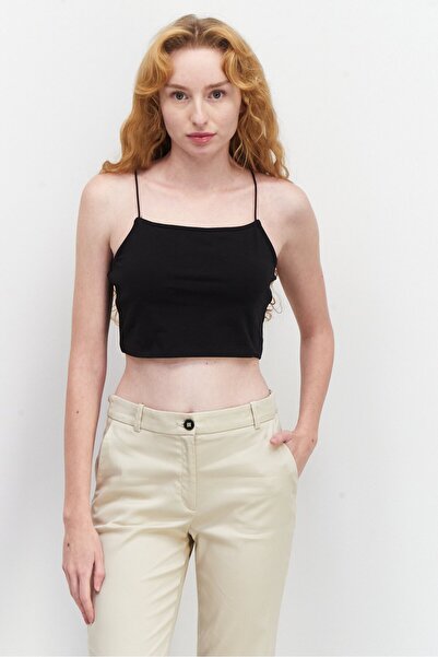 NA-KD طقم مكون من قطعتين من توب قصير بدون أكمام للنساء، أسود