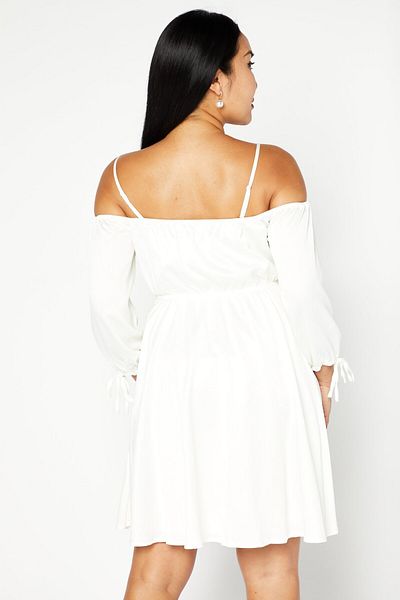 NA-KD Women Cold Shoulder Mini Dress, White