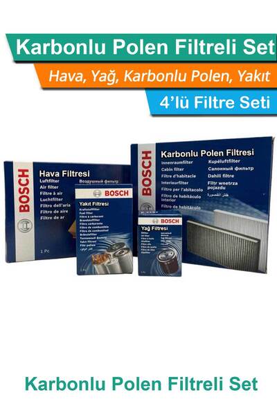 Bosch Ford Focus 1 1.6 Benzinli Bosch Filtre Seti 1998-2005 Hava+Yağ+Karbonlu...