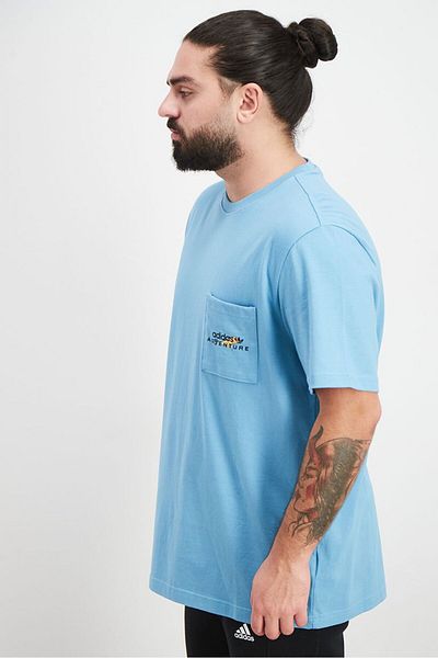 Adidas Originals Men Sportswear Fit Short Sleeves Training T-shirt, Hazy Blue