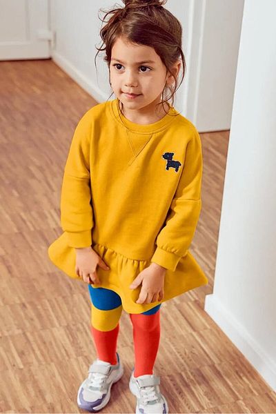 Tchibo Kid Girls 2 Pairs Of Thermal Tights, Orange and Purple