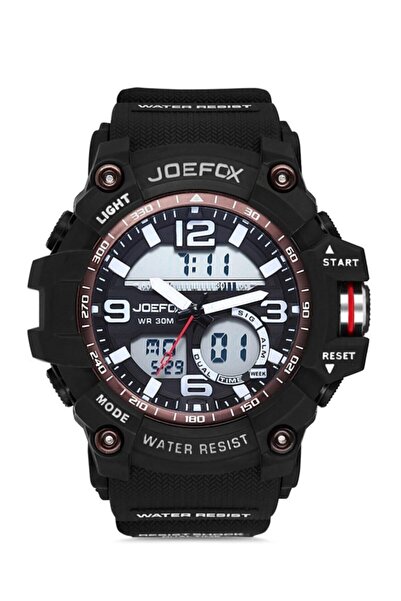 Joefox Dijital Analog Slikon Kordon Erkek Kol Saati 1614syh