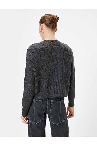 Koton V Yaka Triko Kazak Uzun Kollu Dokulu