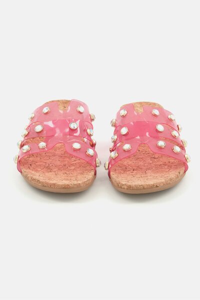 Reaction by Kenneth Cole Reaction Kenneth Cole Women Slim H Band Stud Slip On Flats, Light Coral