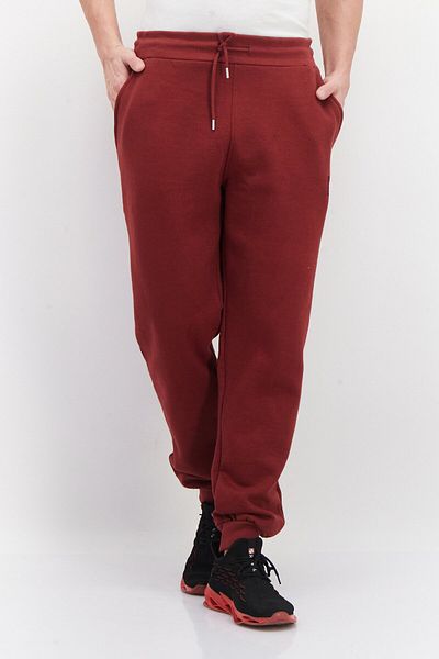 Duck and Cover Men Regular Fit Brand Logo Drawstring Sweatpants, Maroon