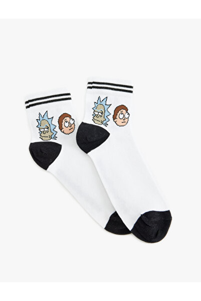 Koton Rick and Morty Soket Çorap Lisanslı Çizgi Detaylı Pamuk Karışımlı
