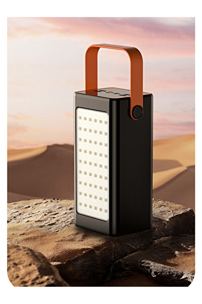 MATECHNO 70.000 mAh Hızlı Şarj Kamp Işıklı 4x USB 1x Type-C 1x Micro 1x Lightning Çıkışlı Led Panel Powerbank