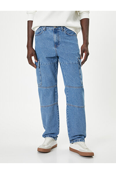 Koton Oversize Pamuklu Straight Fit Kargo Kot Pantolon