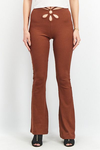 Don't Call Me Jennyfer Women Regular Fit Textured Pants, Brown